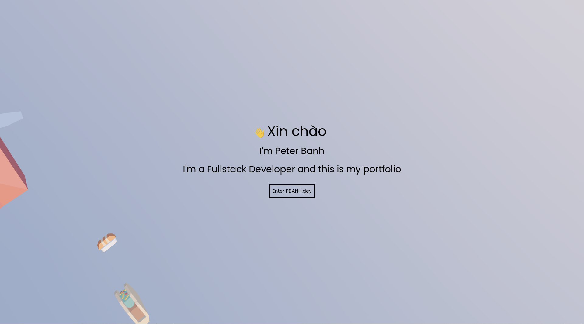 Screenshot of portfolio page
